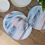 Podkładki okrągłe Abstrakcja Błękitno Szara Kitchen Craft – pod talerze, 4 szt. – aranżacja