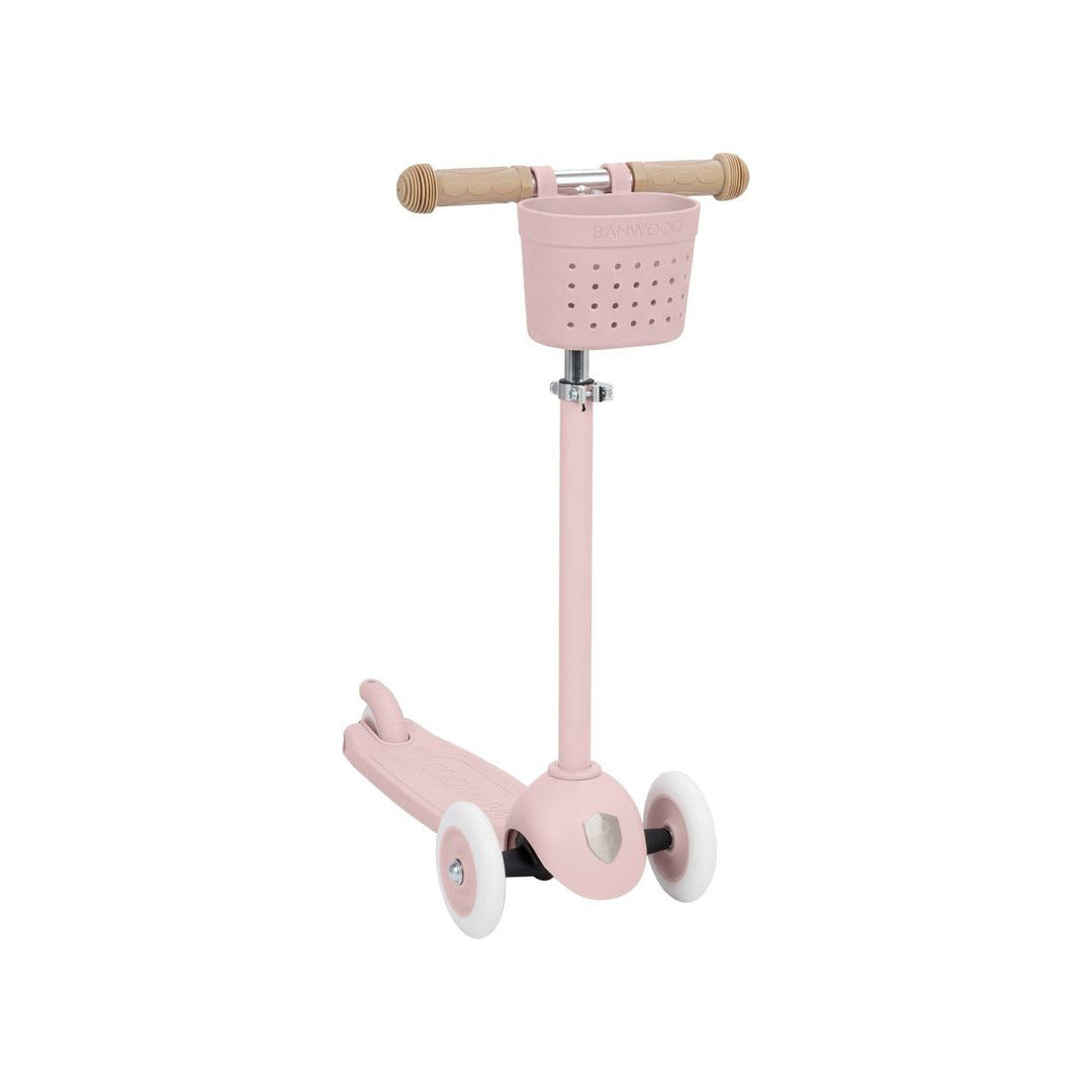 Banwood Hulajnoga ECO z koszykiem Pin & Ride Faded Pink