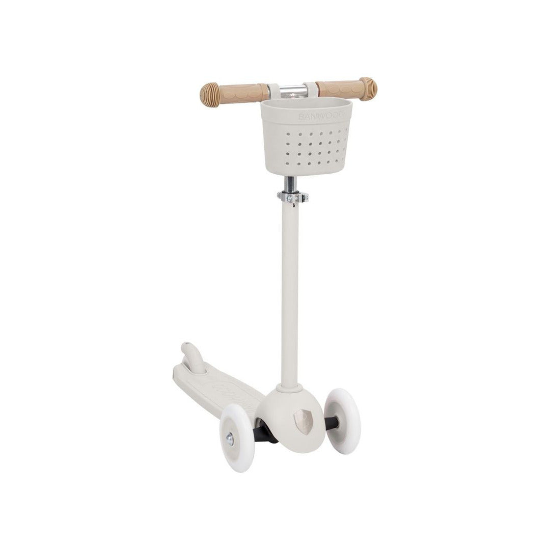 Banwood Hulajnoga ECO z koszykiem Pin & Ride Ivory