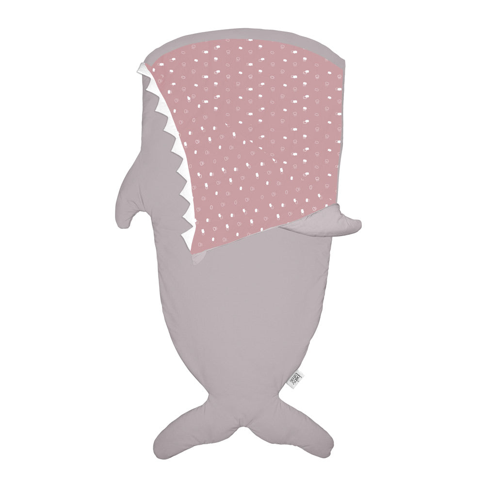 Baby Bites Śpiworek light Shark (2-6 l) Pink Clouds Stone/Pink