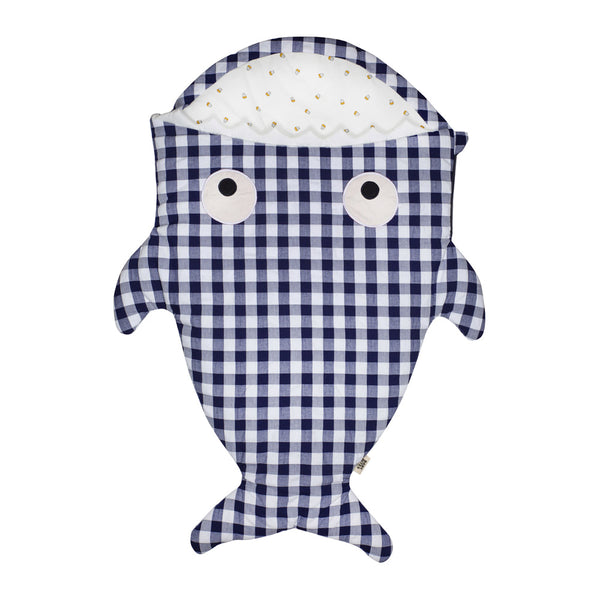 Baby Bites Śpiworek Shark (1-18 m) Blue Vichy