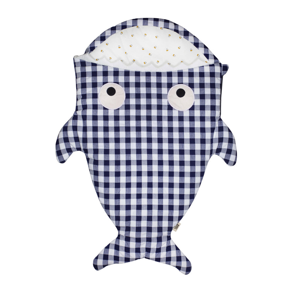 Baby Bites Śpiworek Shark (1-18 m) Blue Vichy