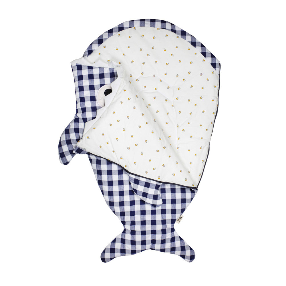 Baby Bites Śpiworek Shark (1-18 m) Blue Vichy