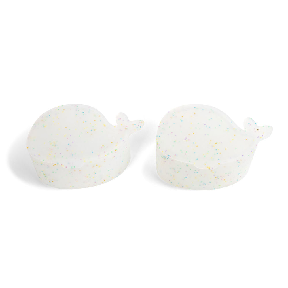 Filibabba Zestaw 2 silikonowych mini pudełek na przekąski Wieloryb Christian Confetti