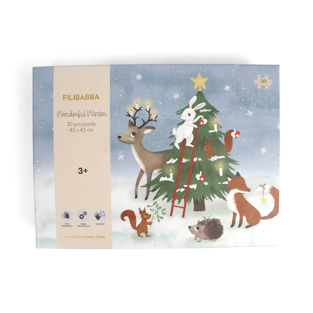 Filibabba Puzzle 30 el. (45x45 cm) Wonderful Winter - Przyjaciele lasu