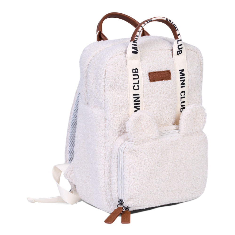 Childhome Plecak dziecięcy Mini Club Signature Teddy white