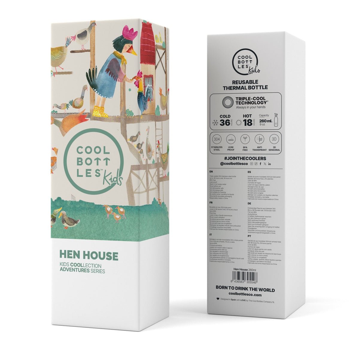 Cool Bottles Butelka termiczna Kids 260 ml Hen House – zdjęcie 4