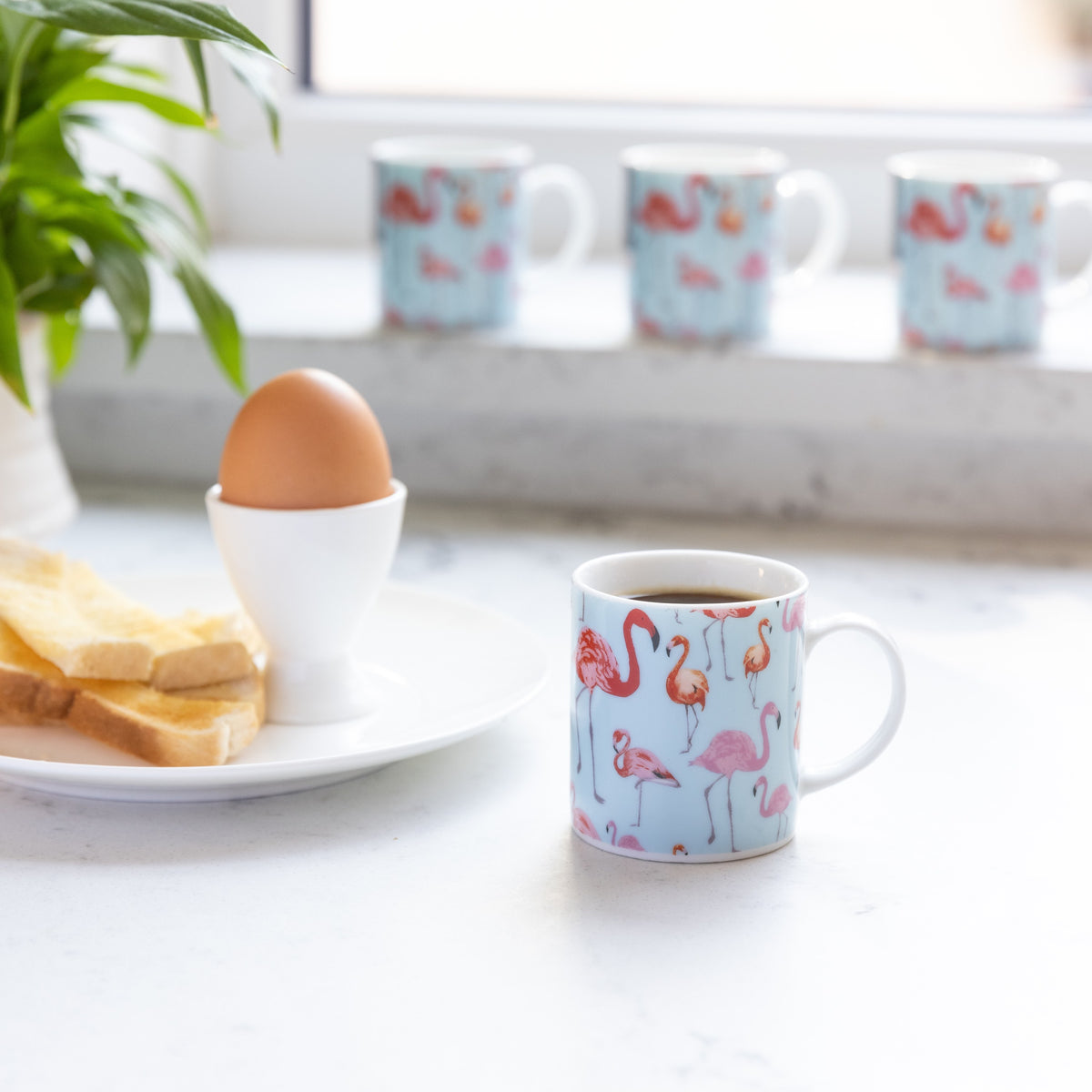Filiżanka do espresso Flamingo Kitchen Craft – niebieska 80 ml – aranżacja
