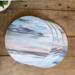 Podkładki okrągłe Abstrakcja Błękitno Szara Kitchen Craft – pod talerze, 4 szt. – aranżacja