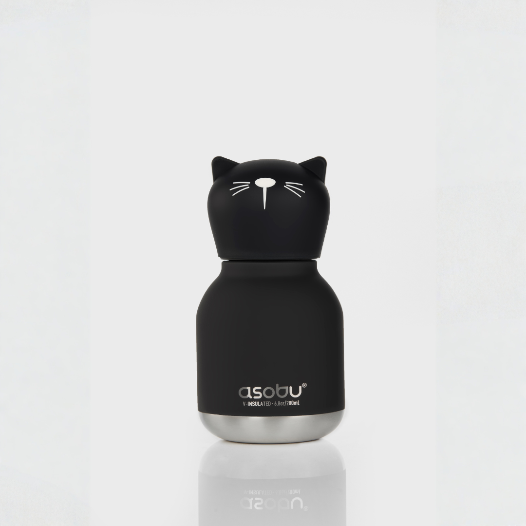 Butelka termiczna Mini Bestie Asobu – Czarny Kot 200 ml – zdjęcie 1