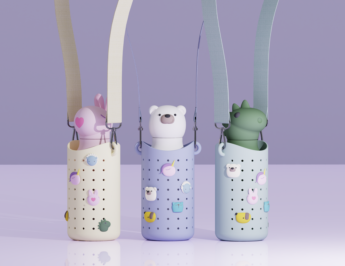 Etui na butelkę z paskiem Bestie Sling Asobu – fioletowe – zdjęcie 6