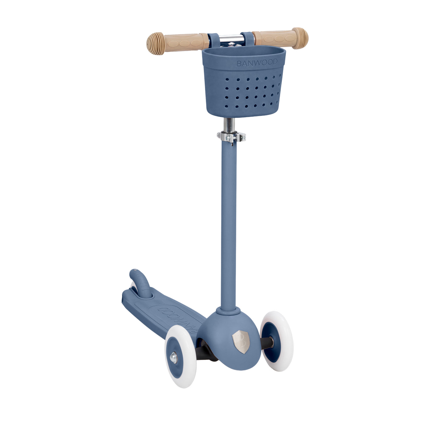 Banwood Hulajnoga ECO z koszykiem Pin & Ride Deep Sea