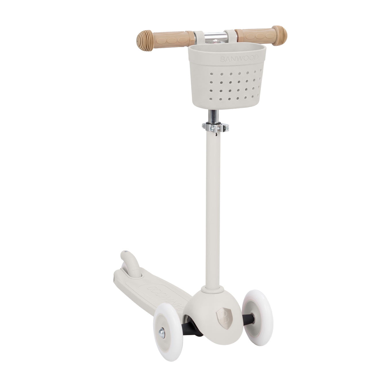Banwood Hulajnoga ECO z koszykiem Pin & Ride Ivory