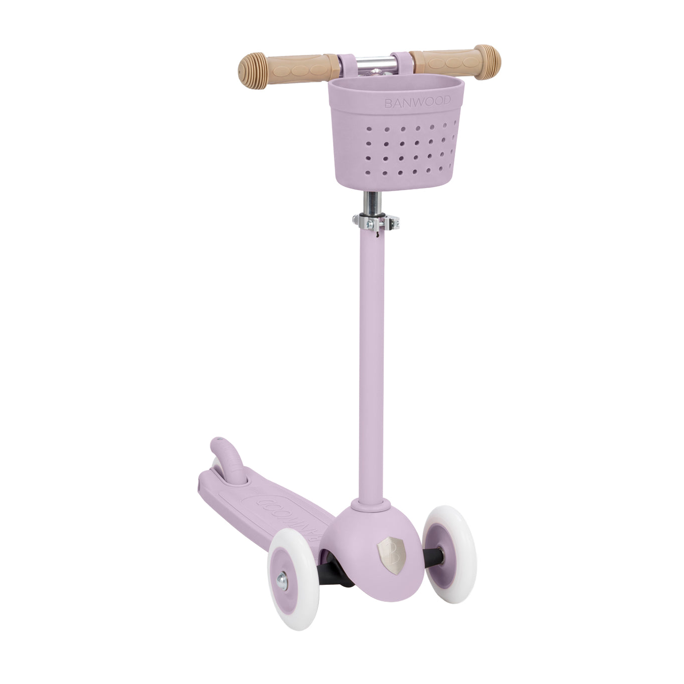 Banwood Hulajnoga ECO z koszykiem Pin & Ride Lavender