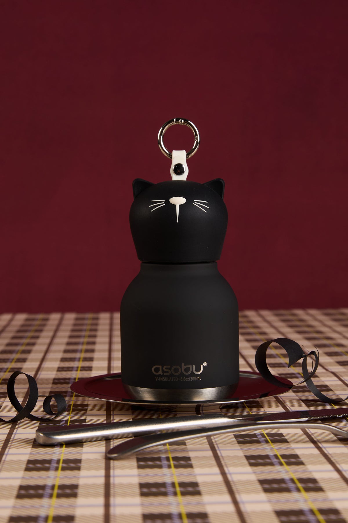 Butelka termiczna Mini Bestie Asobu – Czarny Kot 200 ml – zdjęcie 6