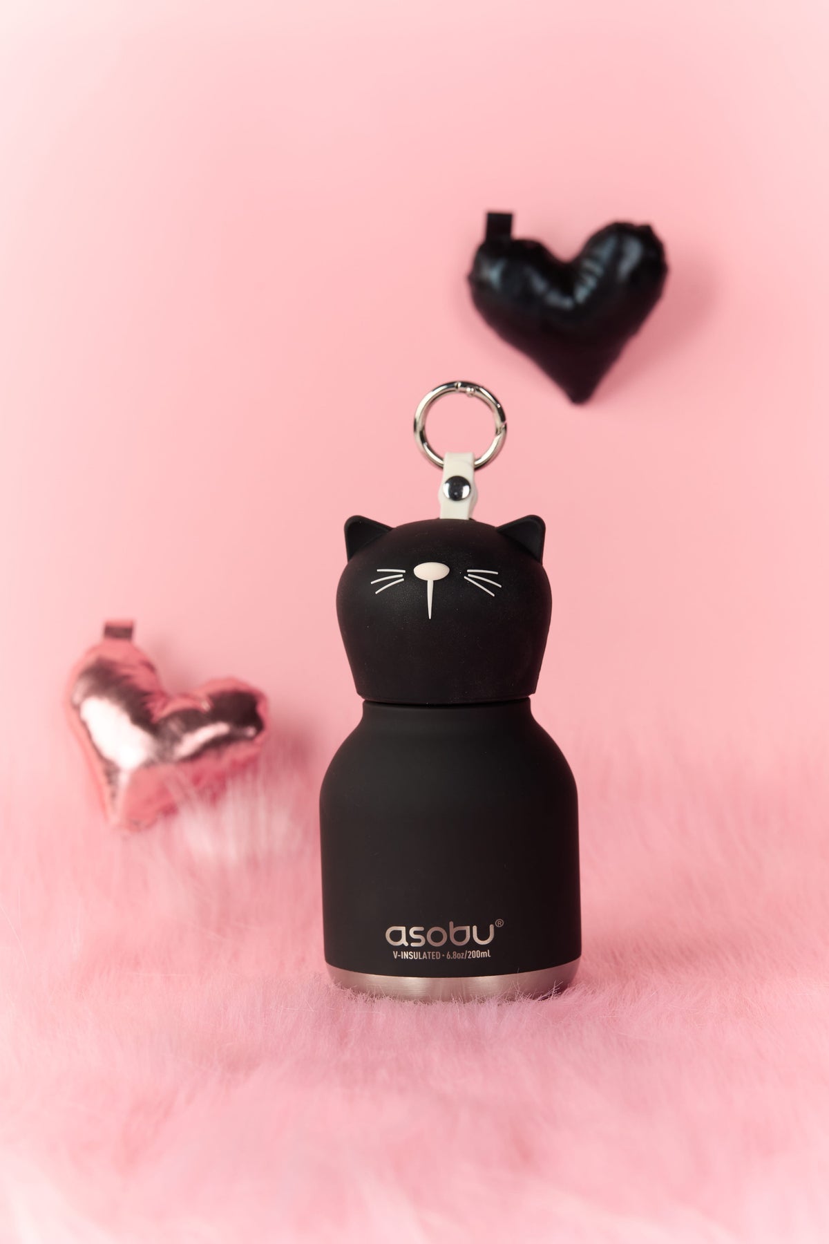 Butelka termiczna Mini Bestie Asobu – Czarny Kot 200 ml – zdjęcie 2