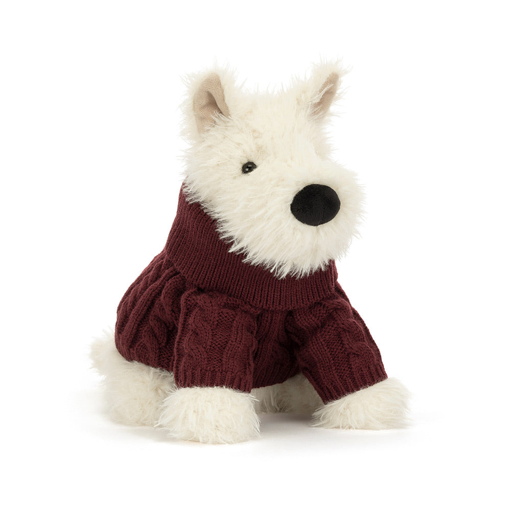Maskotka Jellycat – Terier Kremowy w Swetrze 25 cm
