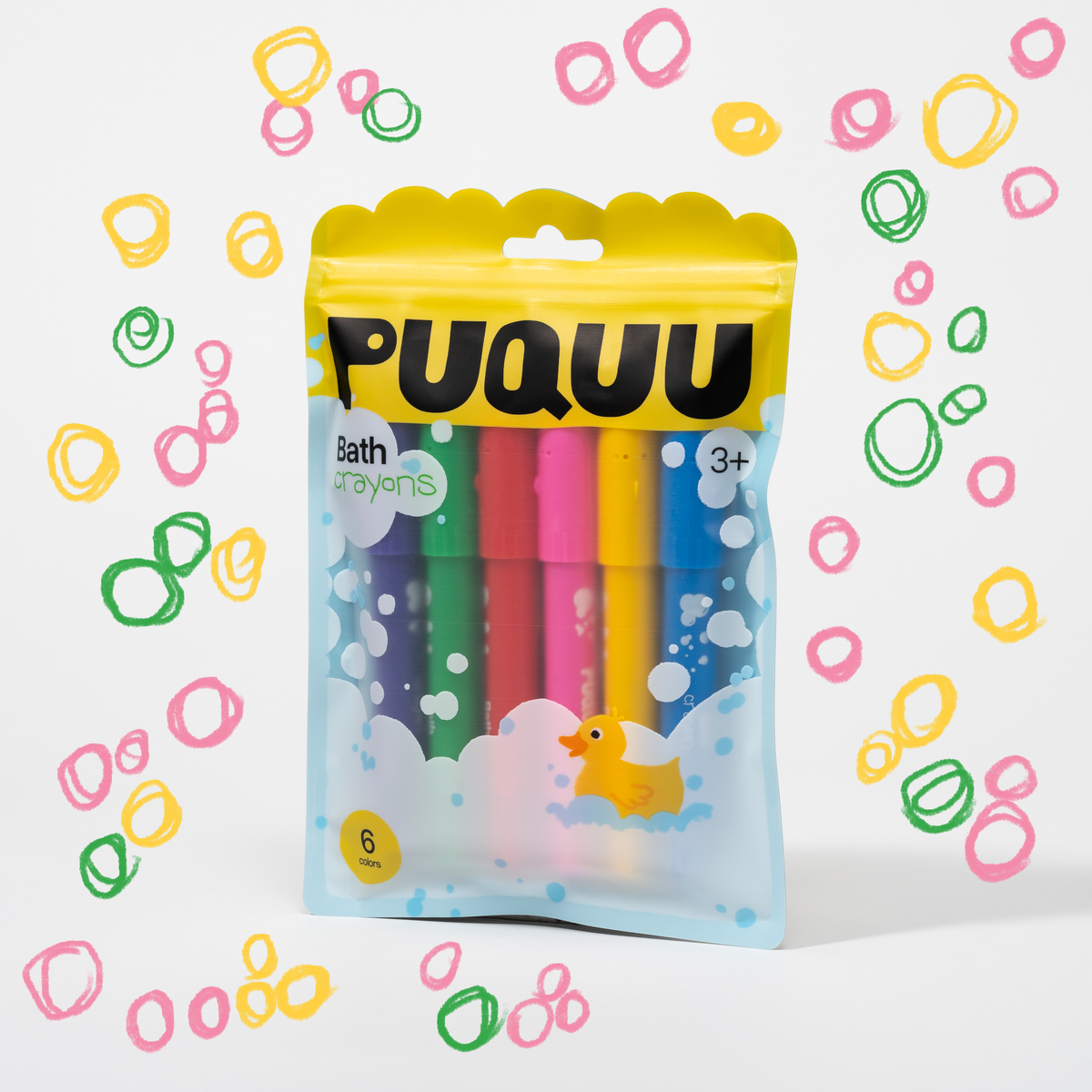 Kredki do wanny PUQUU - 6 kolorów – zdjęcie 2