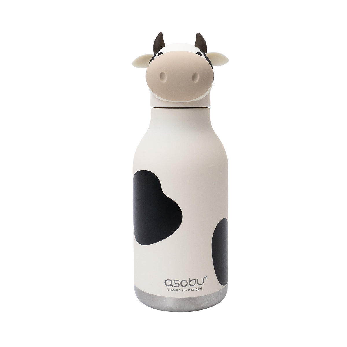 Butelka termiczna ze słomką Bestie Asobu – Krowa 460 ml