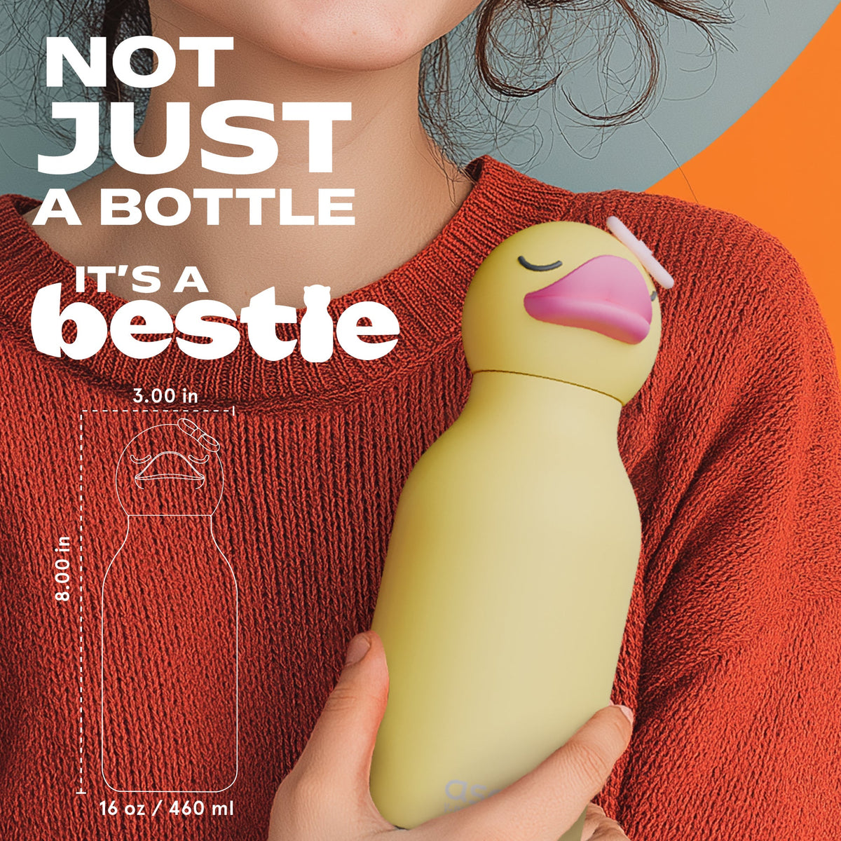 Butelka termiczna ze słomką Bestie Asobu – Kaczuszka 460 ml – zdjęcie 8