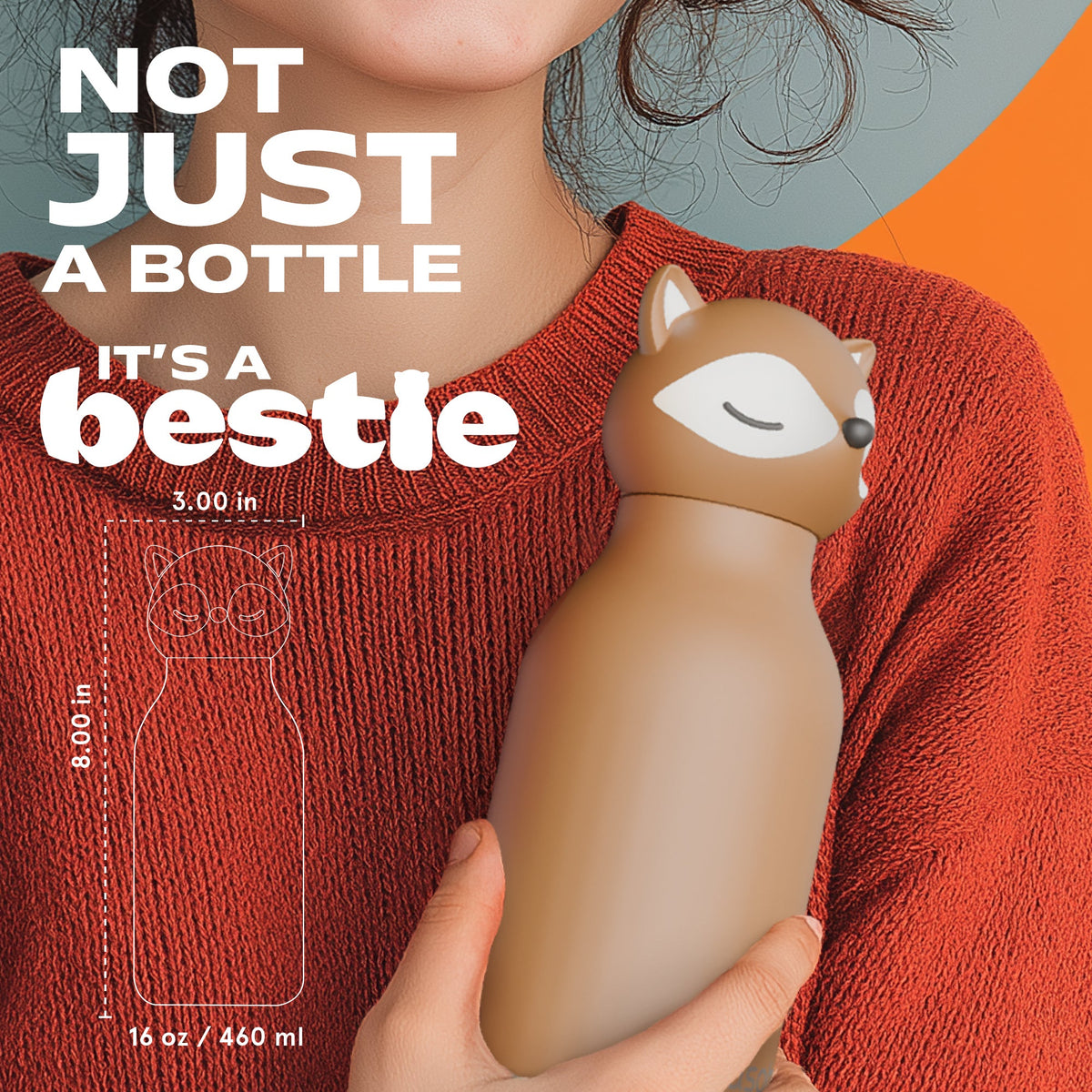 Butelka termiczna ze słomką Bestie Asobu – Lis 460 ml – zdjęcie 8