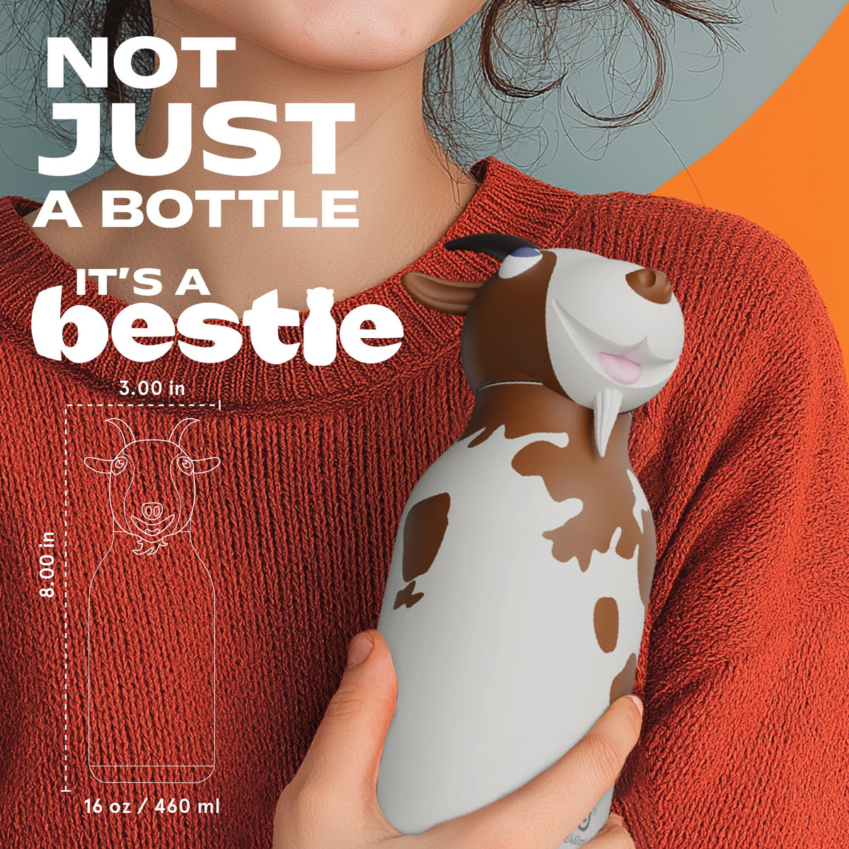 Butelka termiczna ze słomką Bestie Asobu – Koza 460 ml – zdjęcie 7