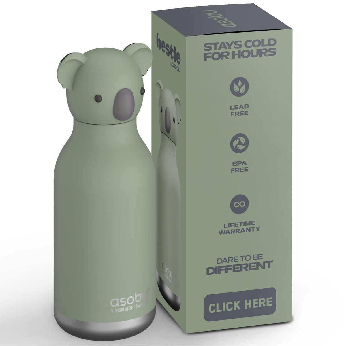 Butelka termiczna ze słomką Bestie Asobu – Koala 460 ml – zdjęcie 5