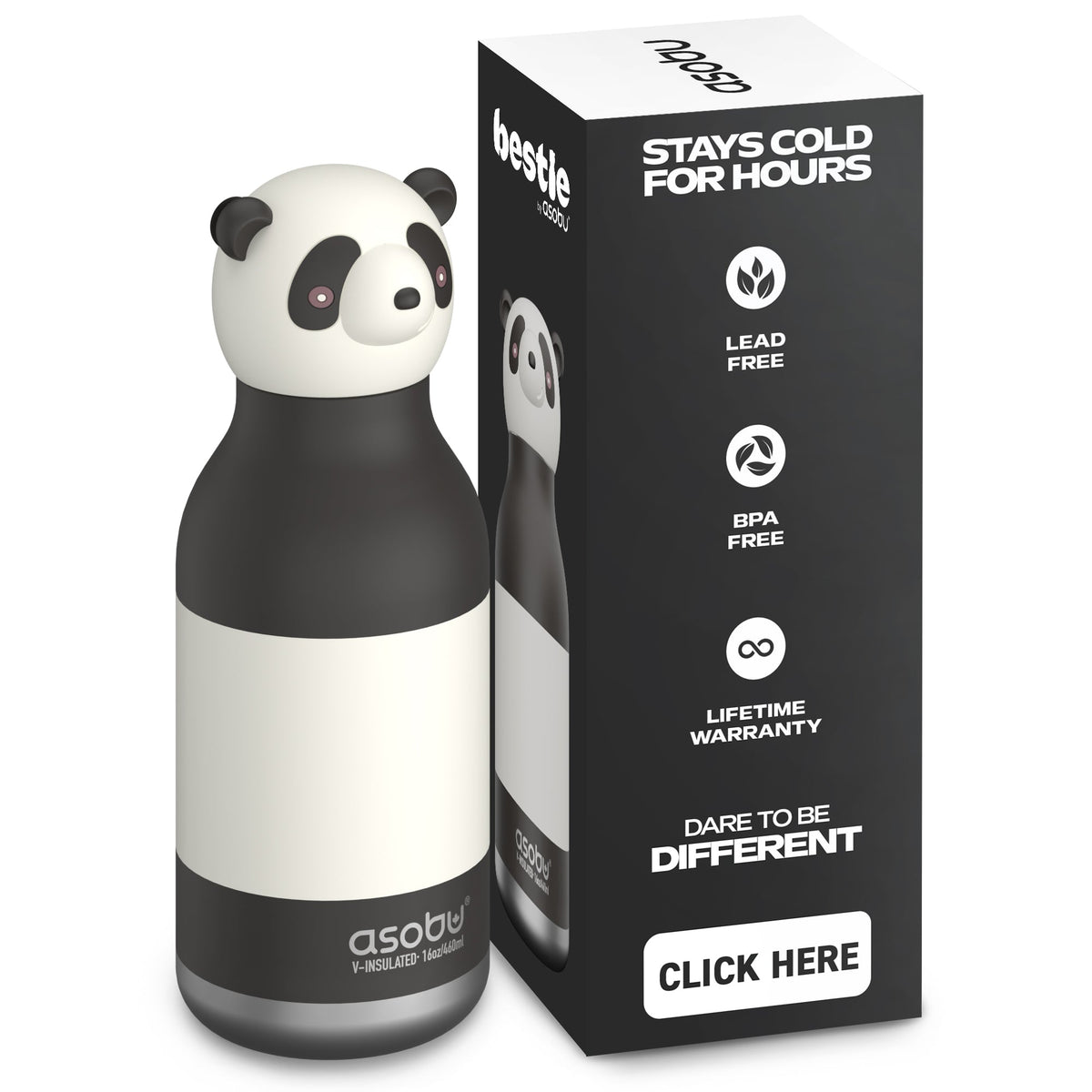 Butelka termiczna ze słomką Bestie Asobu – Panda 460 ml – zdjęcie 8