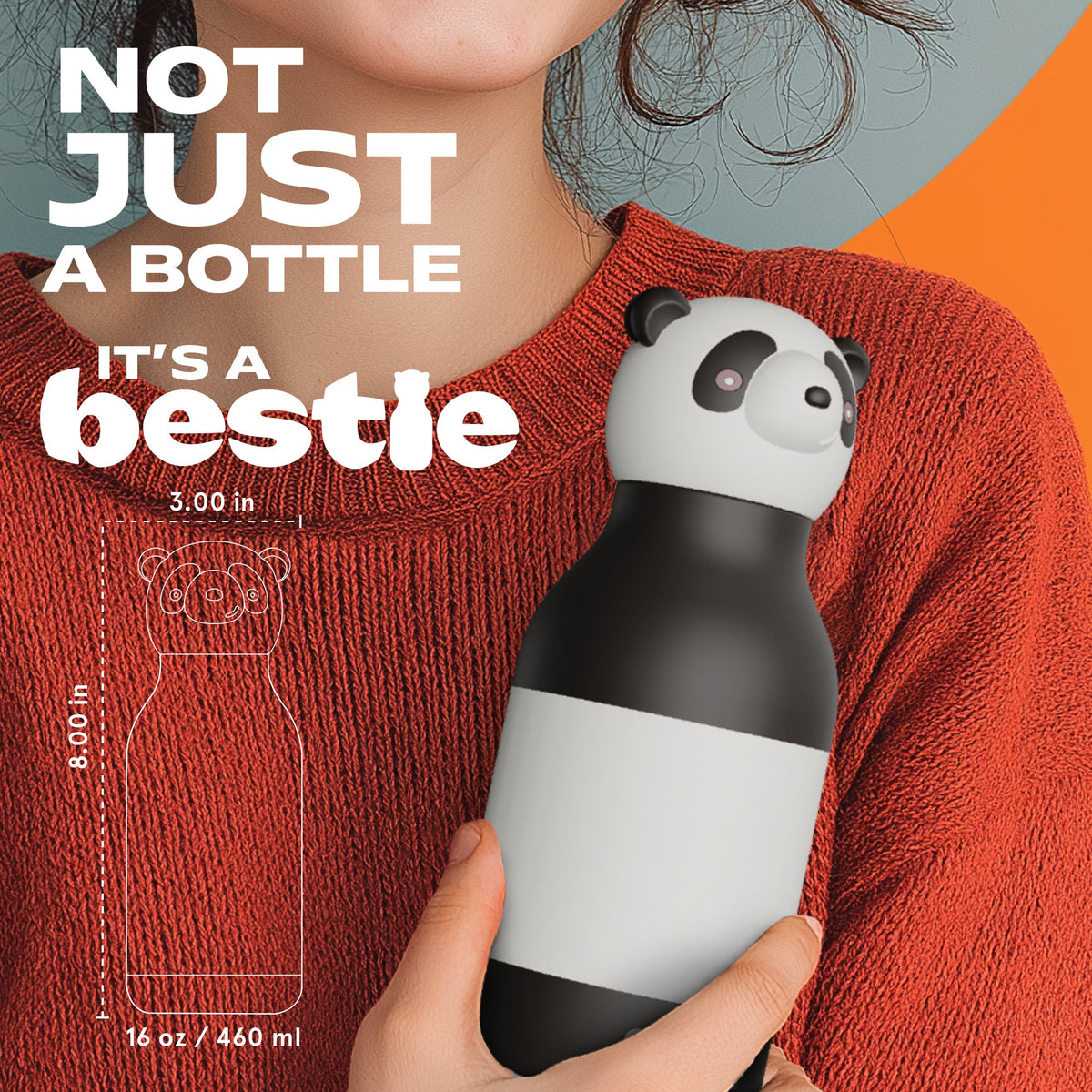 Butelka termiczna ze słomką Bestie Asobu – Panda 460 ml – zdjęcie 7