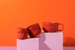 Kubki do kawy wstawiane jeden w drugi La Cafetière – czerwone, 3 szt. – aranżacja