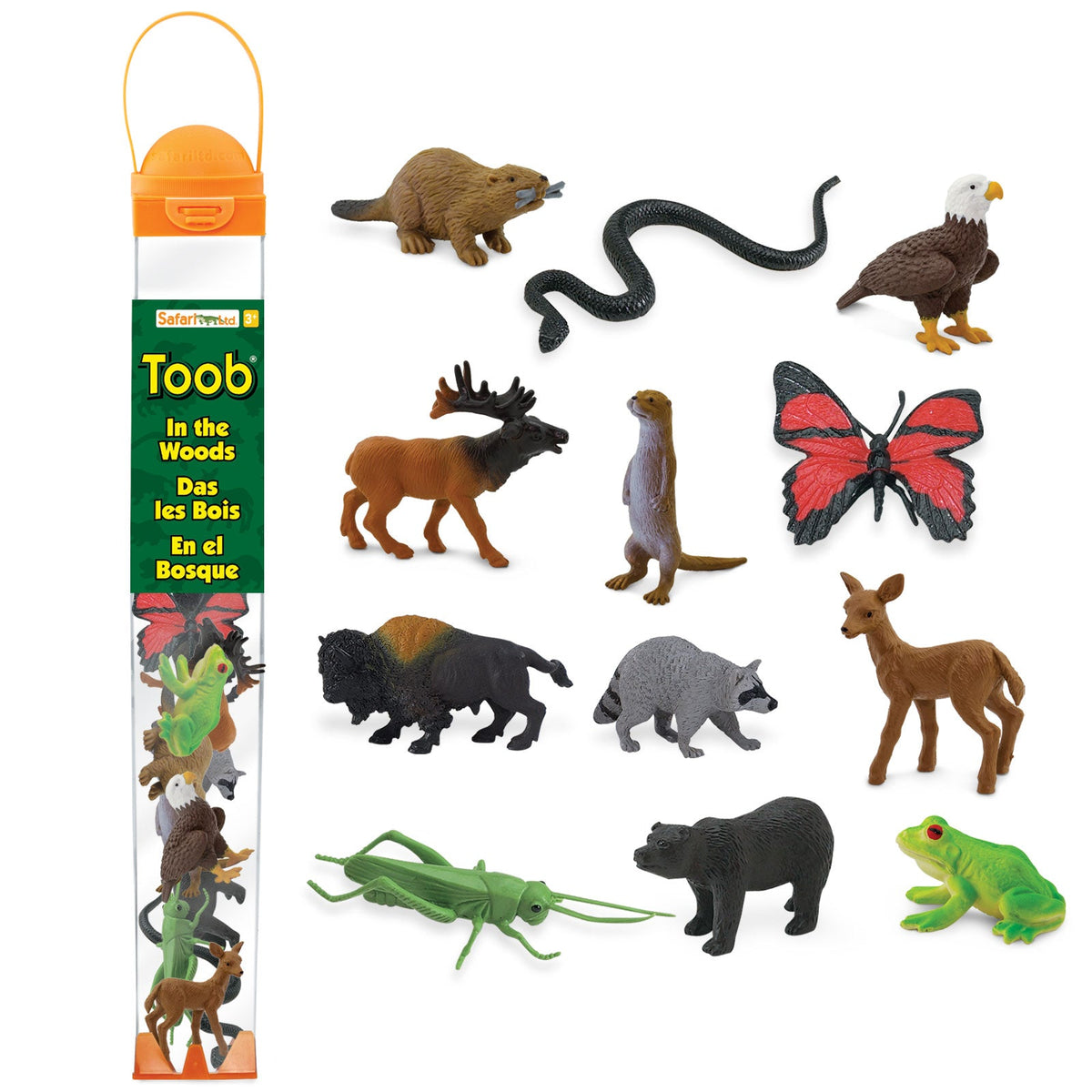 Figurki w tubie Safari Ltd – Zwierzęta leśne, 12 szt.