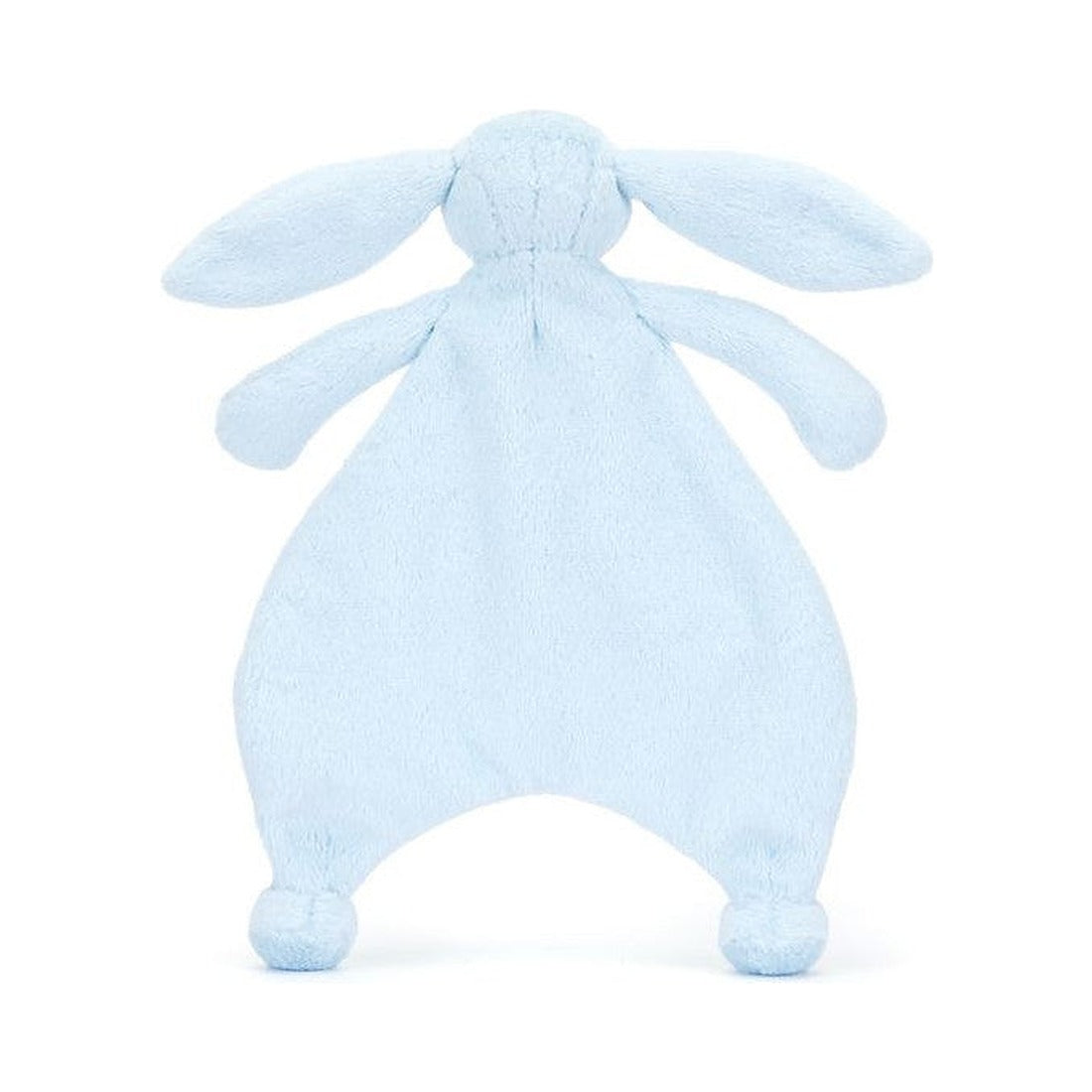 Jasnoniebieski kocyk-przytulanka Jellycat z króliczkiem od tyłu
