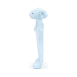 Jasnoniebieski kocyk-przytulanka Jellycat z boku