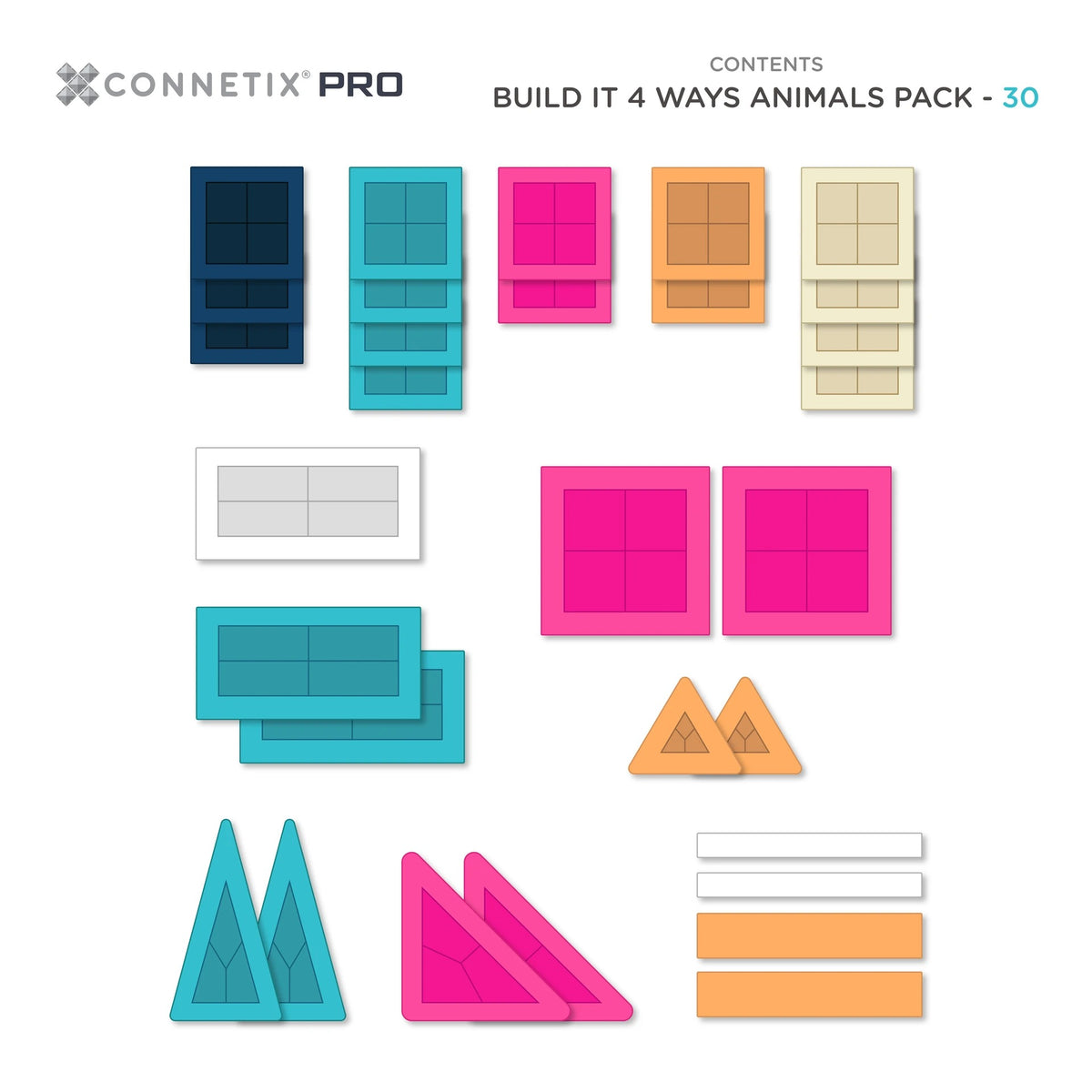 Connetix® Pro Build-It Animals 30 elementów