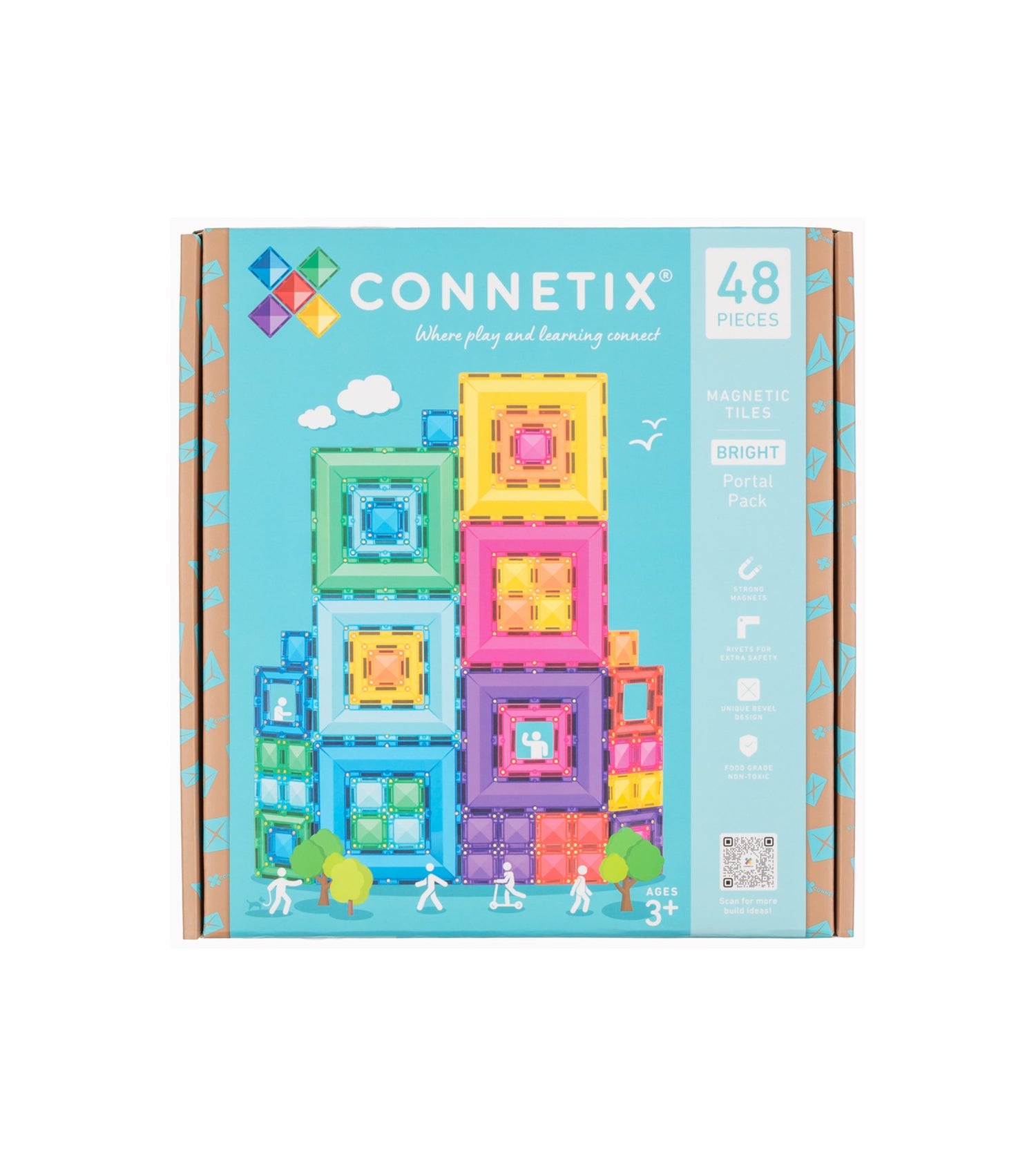 Connetix® klocki magnetyczne okna i ramy Bright Portal Pack – 48 el.