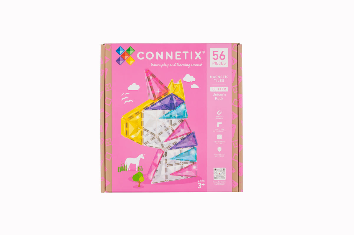 Connetix® klocki magnetyczne brokatowe Glitter Unicorn Pack – 56 el.