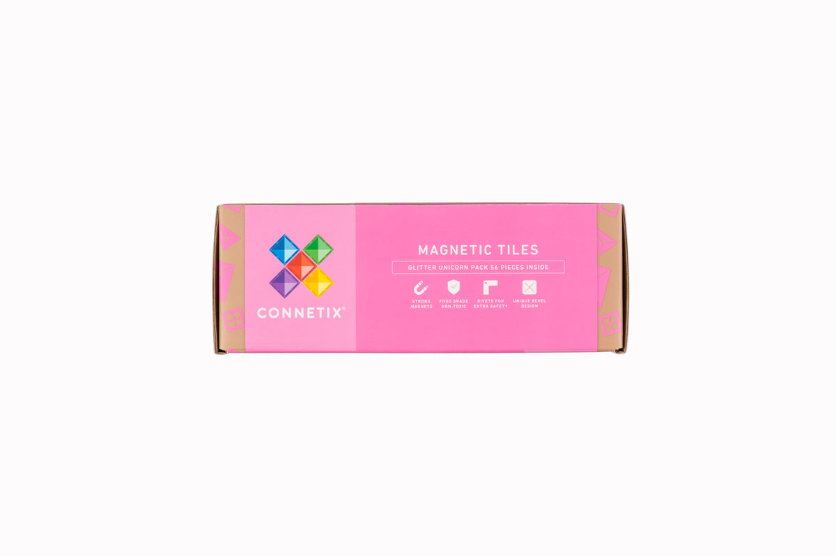 Connetix® klocki magnetyczne brokatowe Glitter Unicorn Pack – 56 el. – zdjęcie 3