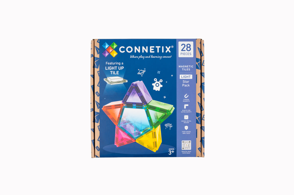 Connetix® klocki magnetyczne podświetlane Star Light Pack – 28 el.