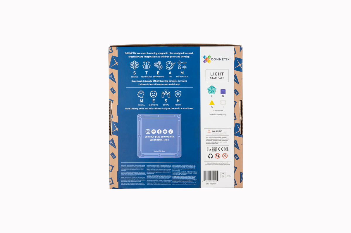 Connetix® klocki magnetyczne podświetlane Star Light Pack – 28 el. – zdjęcie 2