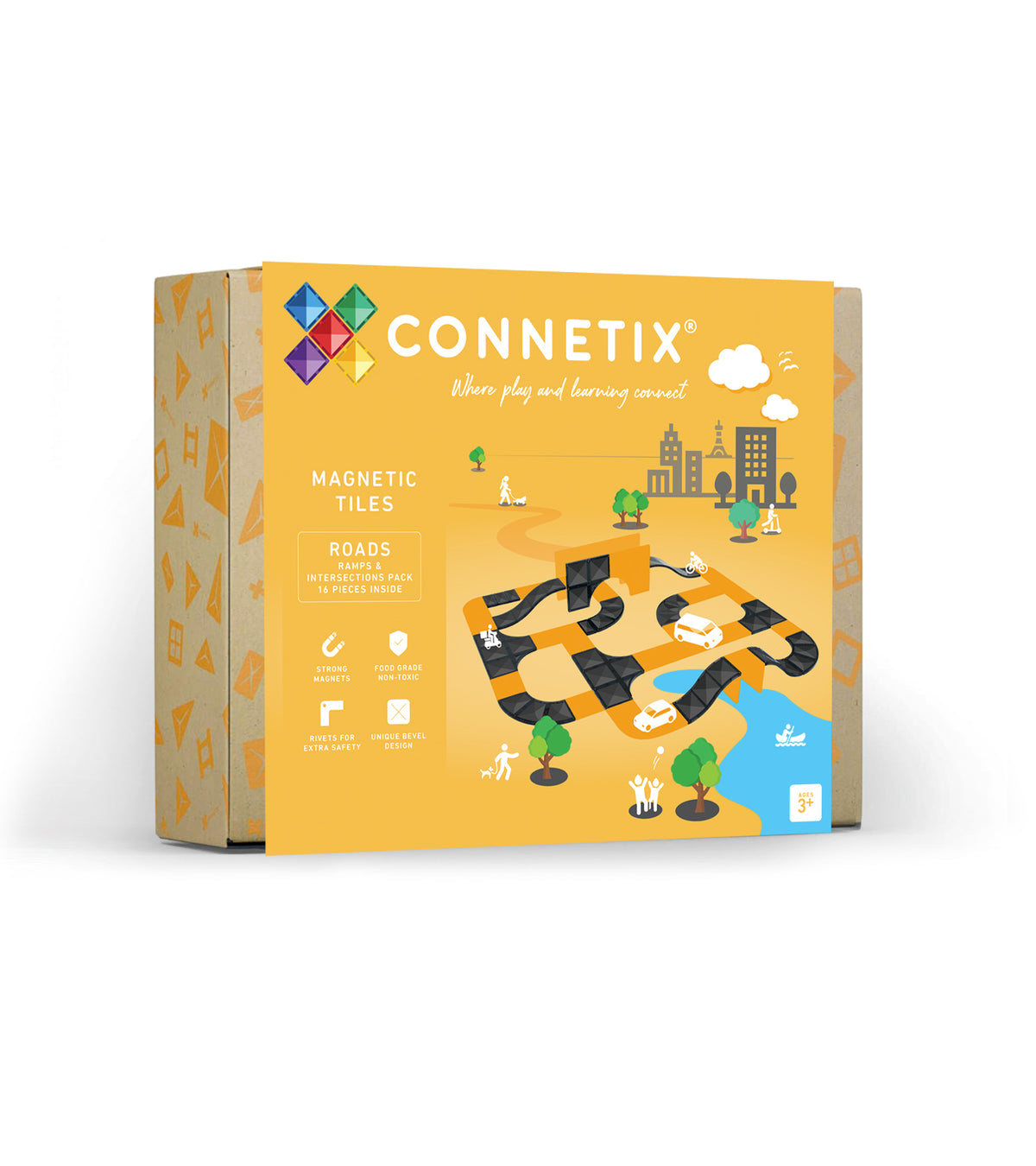 Connetix® klocki magnetyczne drogi Ramps & Intersections Pack – 16 el.