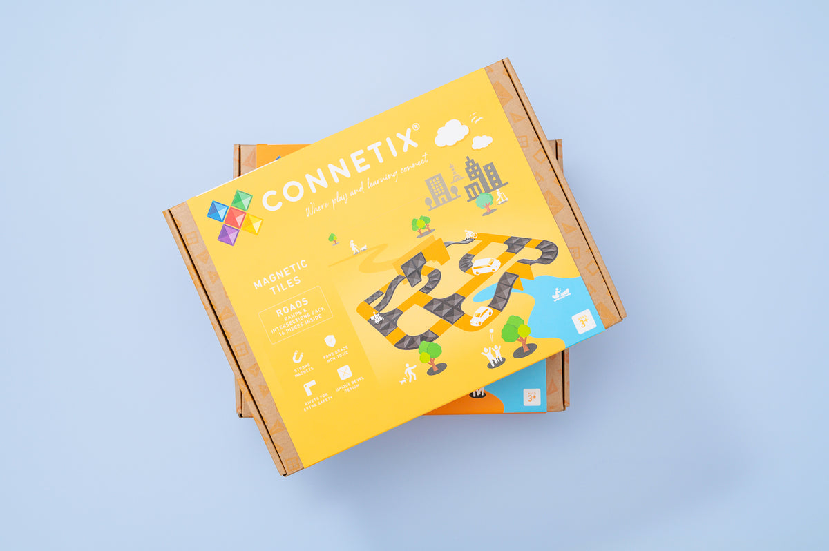 Connetix® klocki magnetyczne drogi Ramps & Intersections Pack – 16 el. – zdjęcie 3