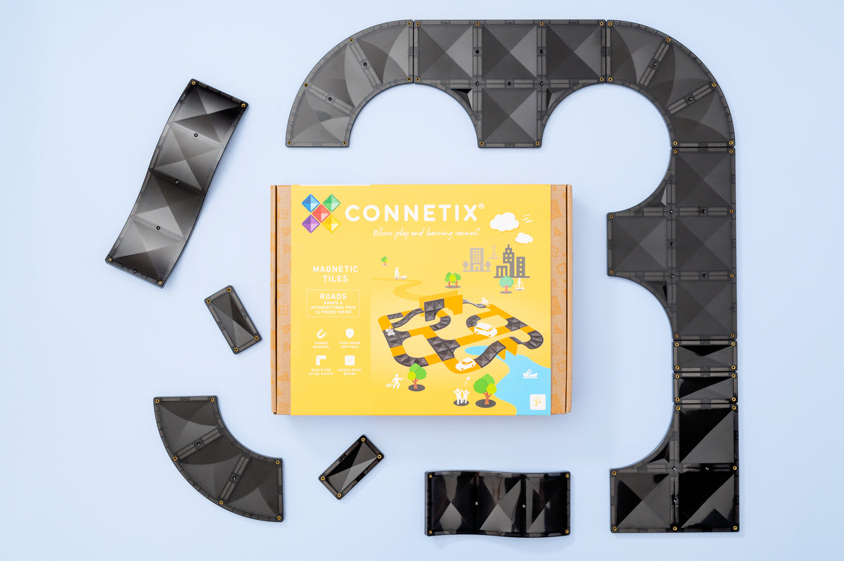 Connetix® klocki magnetyczne drogi Ramps & Intersections Pack – 16 el. – zdjęcie 4