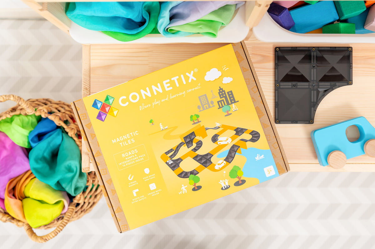 Connetix® klocki magnetyczne drogi Ramps & Intersections Pack – 16 el. – zdjęcie 5