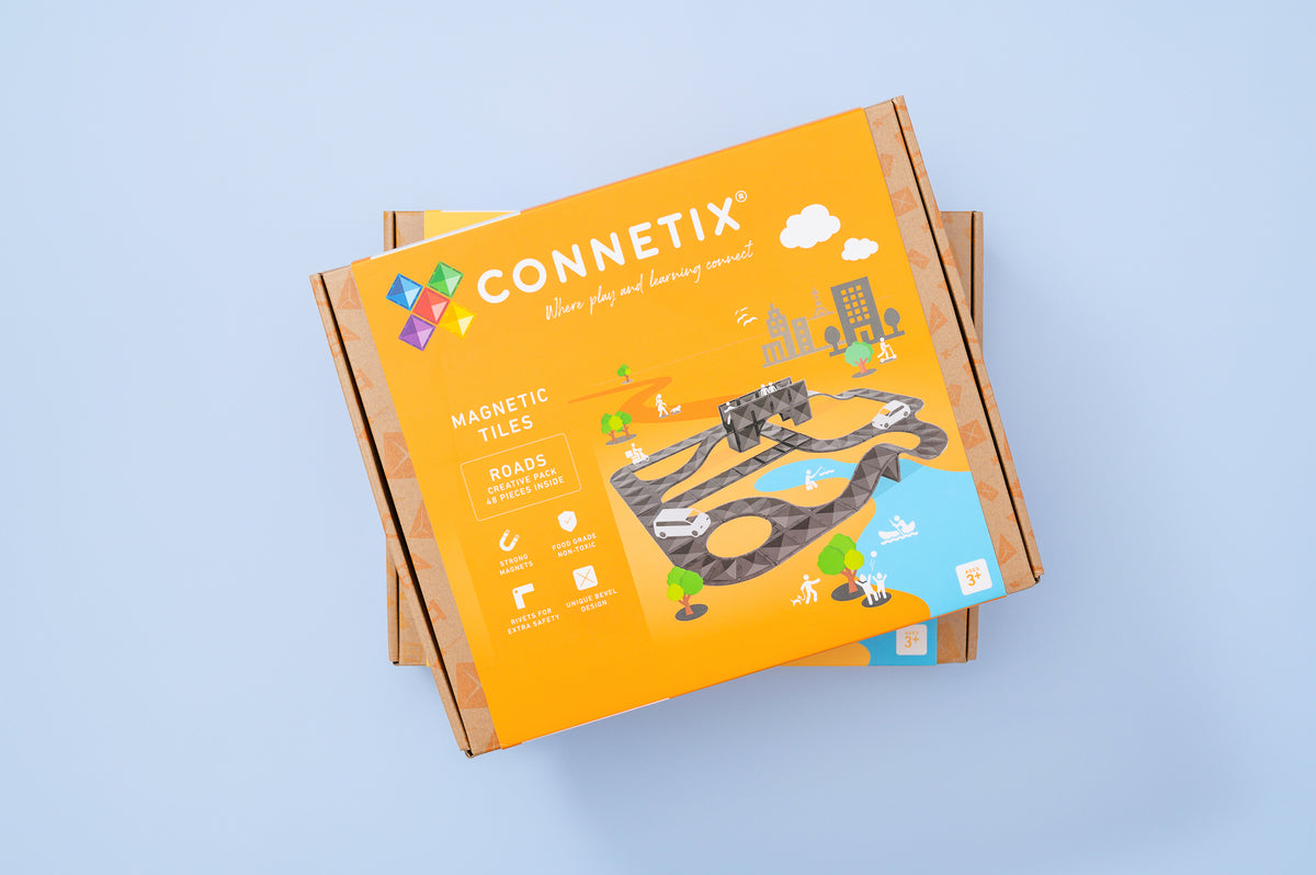 Connetix® klocki magnetyczne drogi Creative Roads Pack – 48 el. – zdjęcie 3