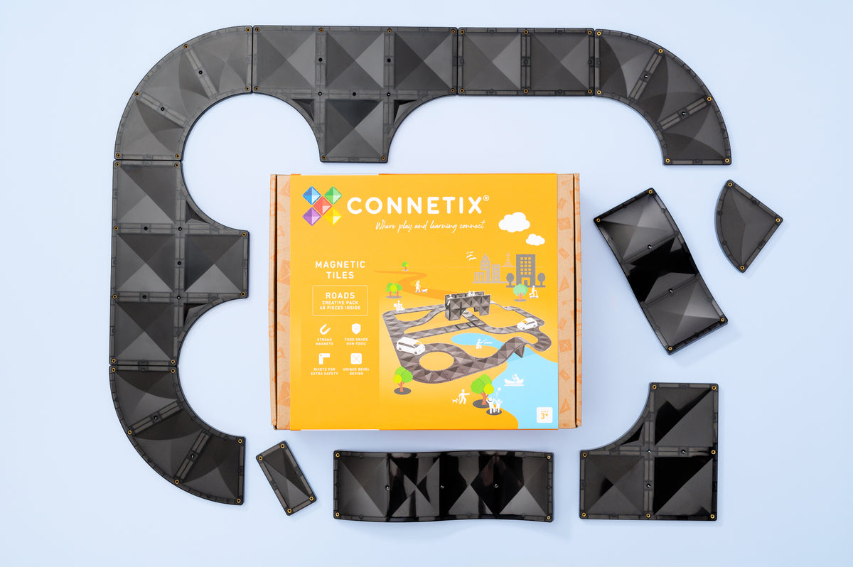 Connetix® klocki magnetyczne drogi Creative Roads Pack – 48 el. – zdjęcie 5