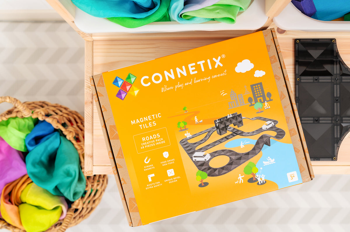 Connetix® klocki magnetyczne drogi Creative Roads Pack – 48 el. – zdjęcie 6
