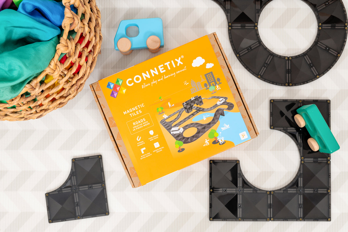Connetix® klocki magnetyczne drogi Creative Roads Pack – 48 el. – zdjęcie 7