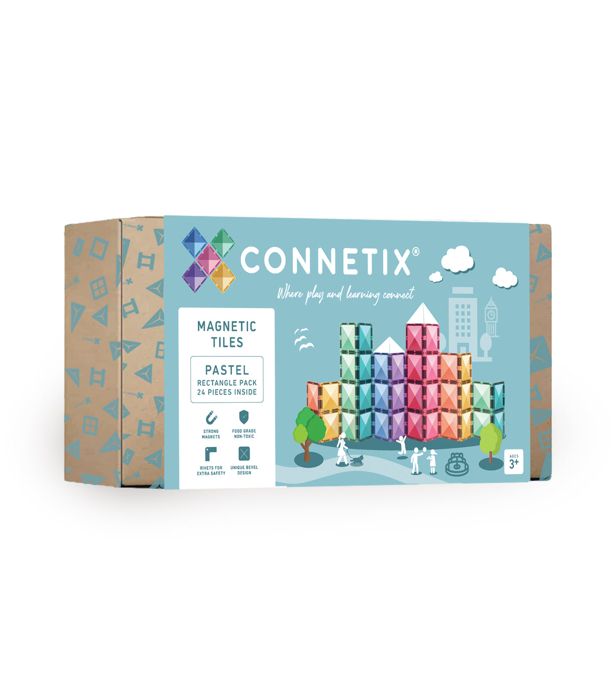 Connetix® klocki magnetyczne Pastel Rectangle Pack – 24 el.