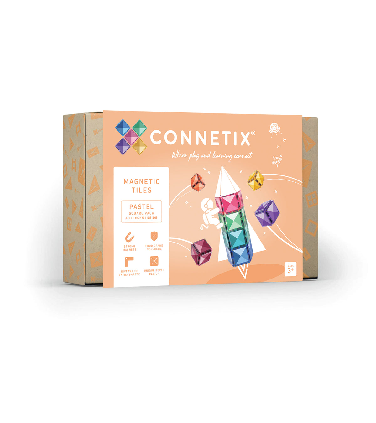 Connetix® klocki magnetyczne Pastel Square Pack – 40 el.