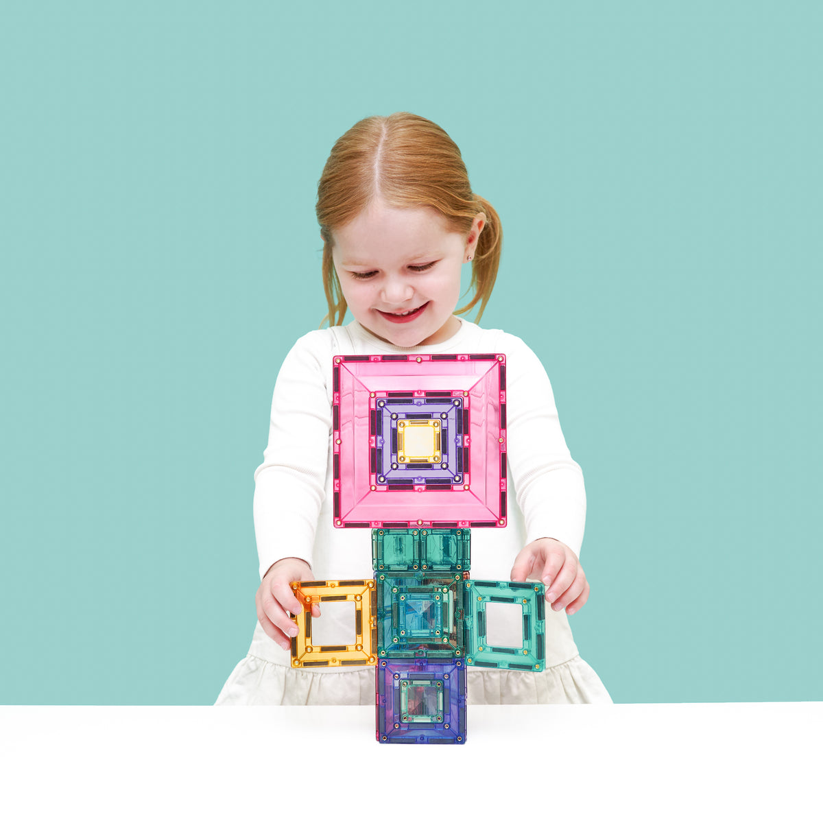 Connetix® klocki magnetyczne okna i ramy Pastel Portal Pack – 48 el. – zdjęcie 3